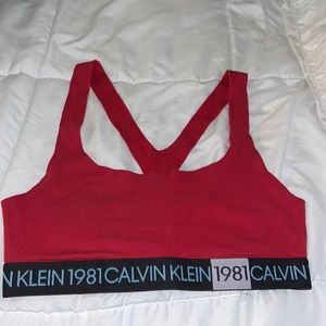 Red Calvin Klein bralette